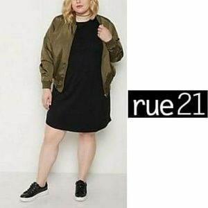 Plus Black Cuffed T Shirt Dress Size 2x